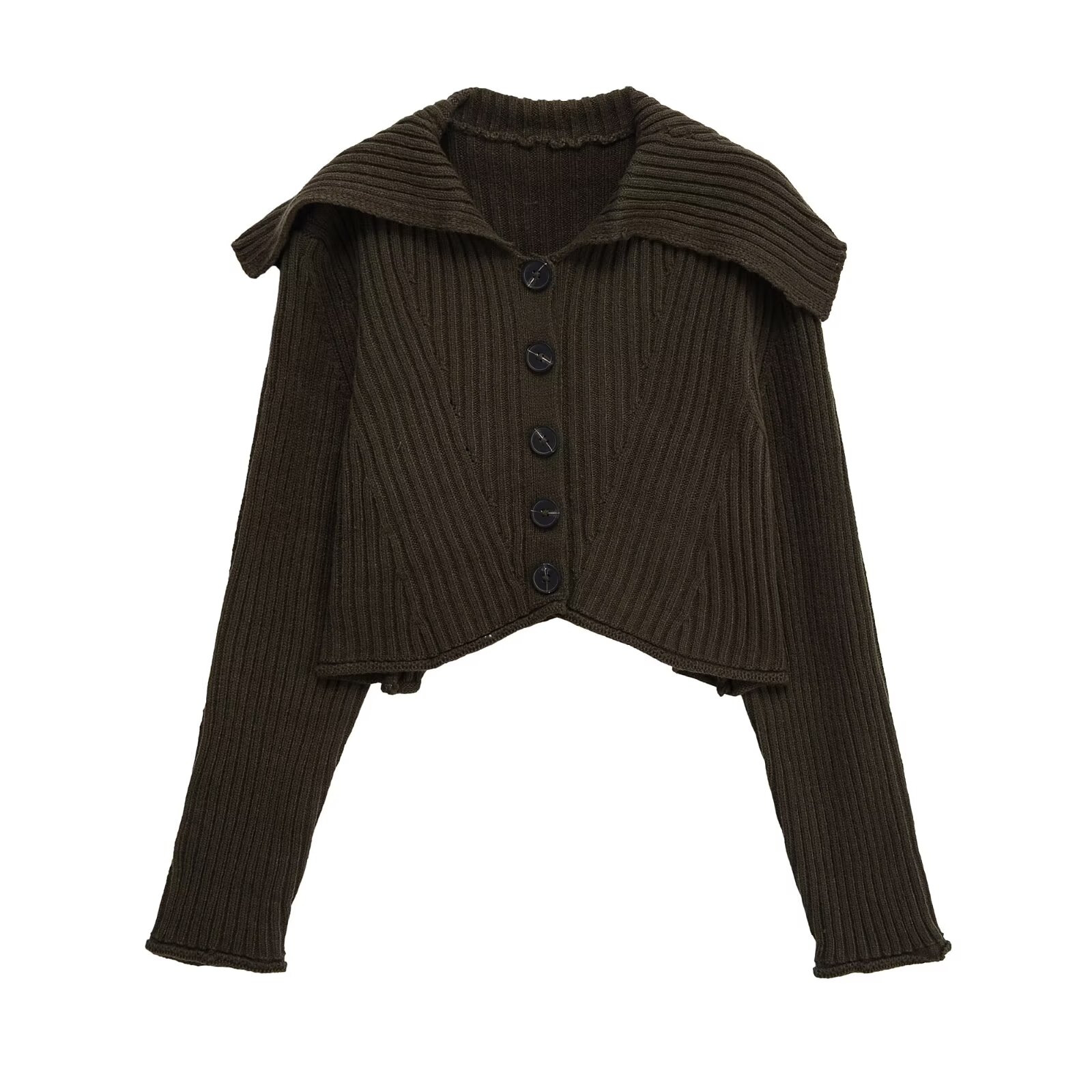 Placket Front Polyester Sweater