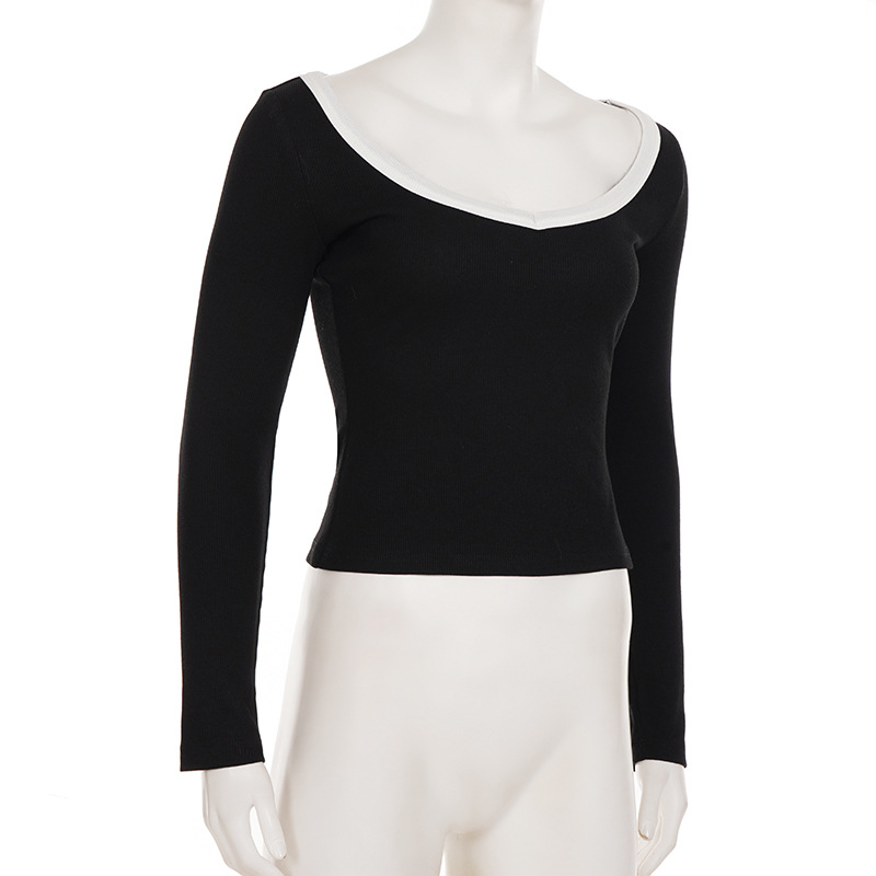 Ladies Two-Tone Long Sleeve Modal Bodysuit