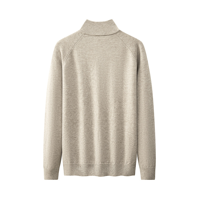 Simple Half-Zip Knit Sweater Men's Stand-Up Collar Inner Layer Crewneck Sweater
