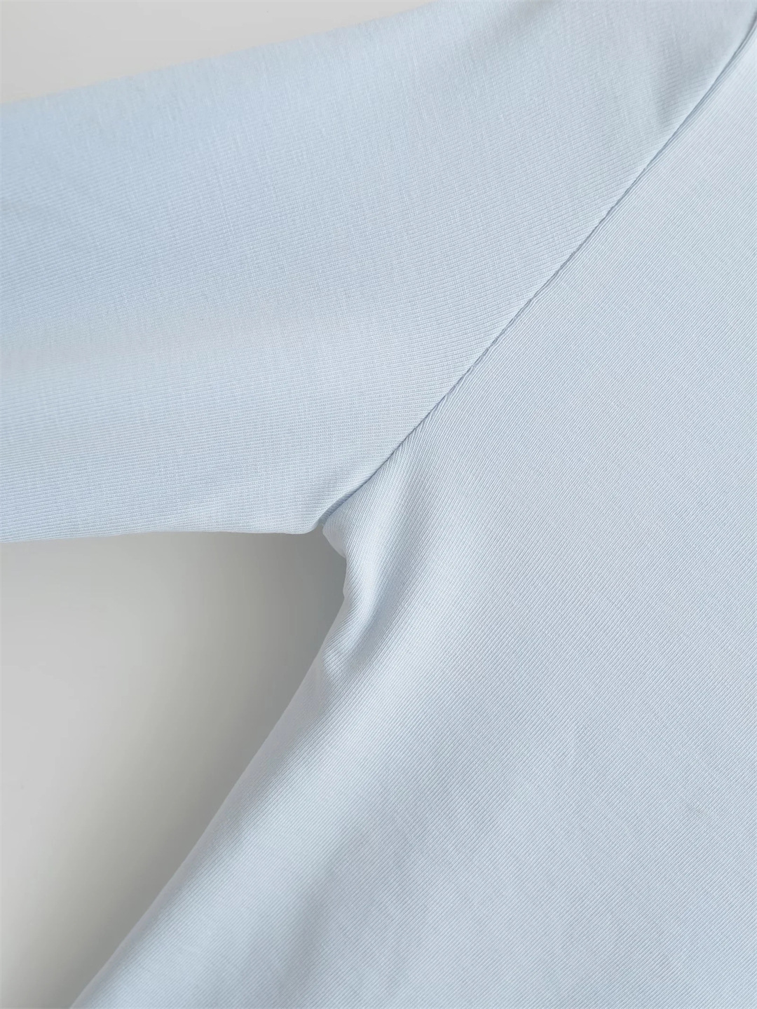 Slim Plain Mock Turtleneck Long Sleeve Belly Tee