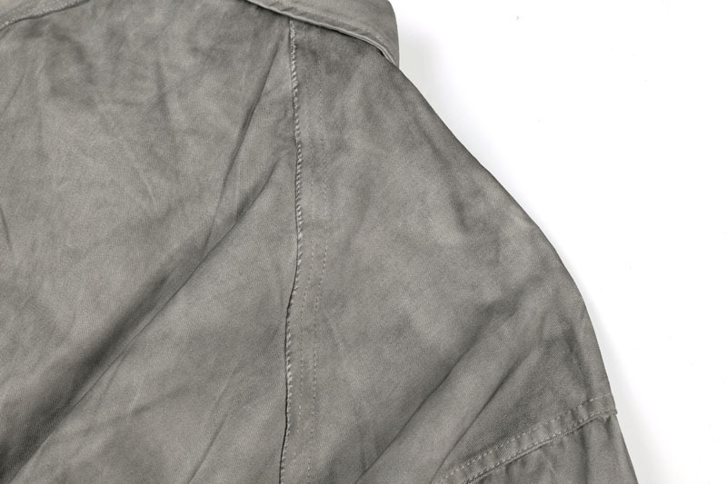 Vintage Distressed Cotton Patchwork Cropped Hooded Utility Jacket