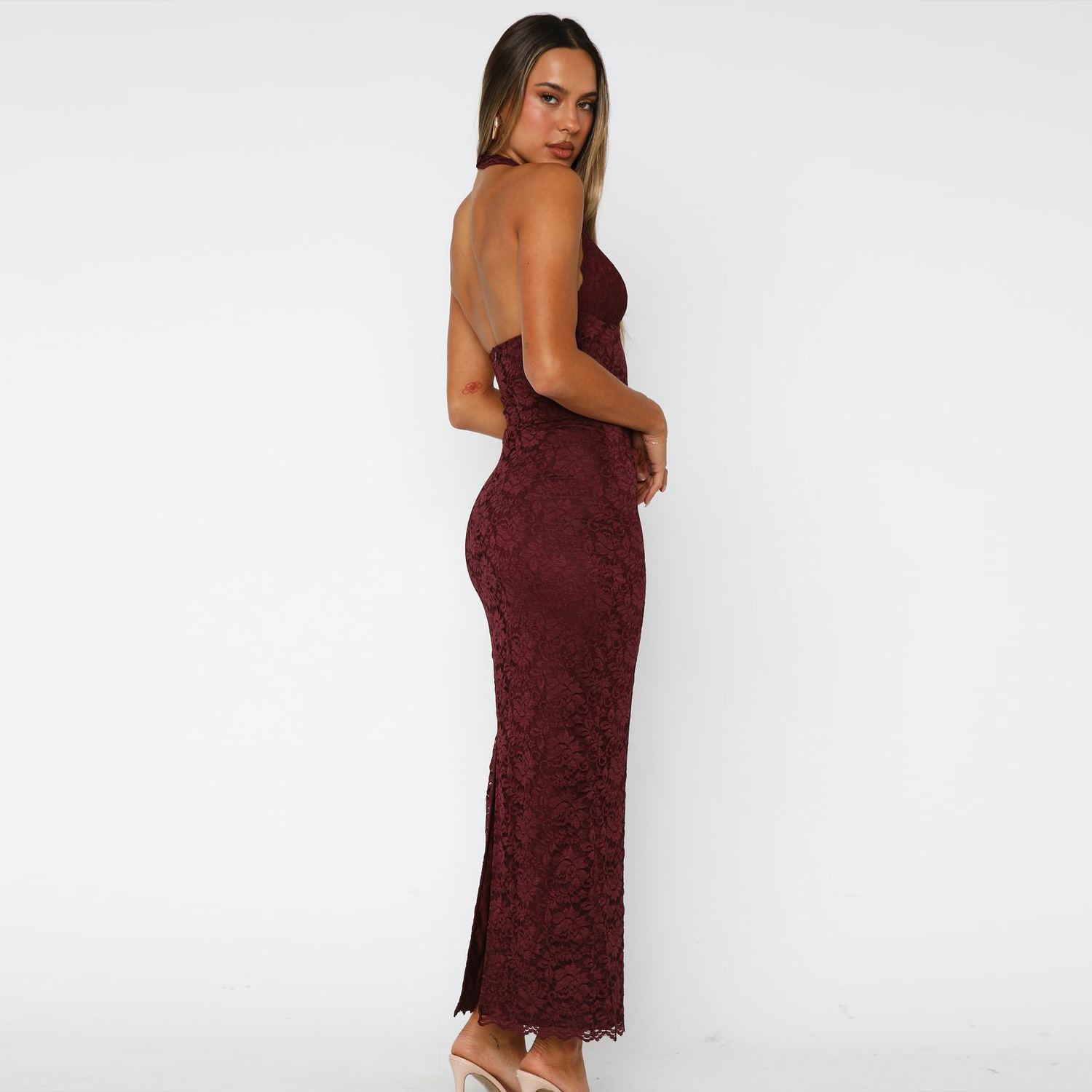 Sleeveless Collarless Bodycon Side Split Dress