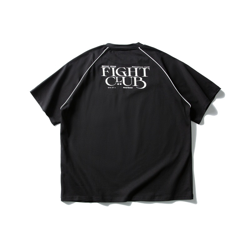 Loose shoulder length short sleeves with wrapped edge and patch pocket design