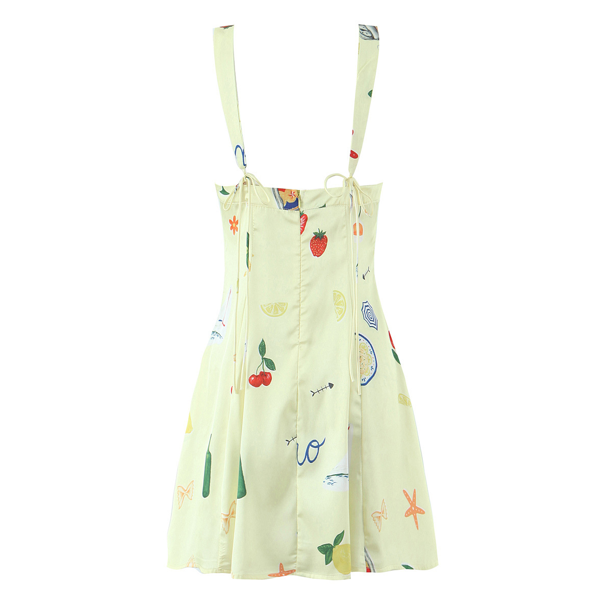 Women's Clothing Yellow Fun Print Three-dimensional Bust Support Mini Dress