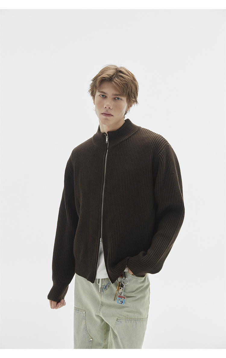 Unisex Loose Fit Long Sleeve Japanese Workwear Cardigan