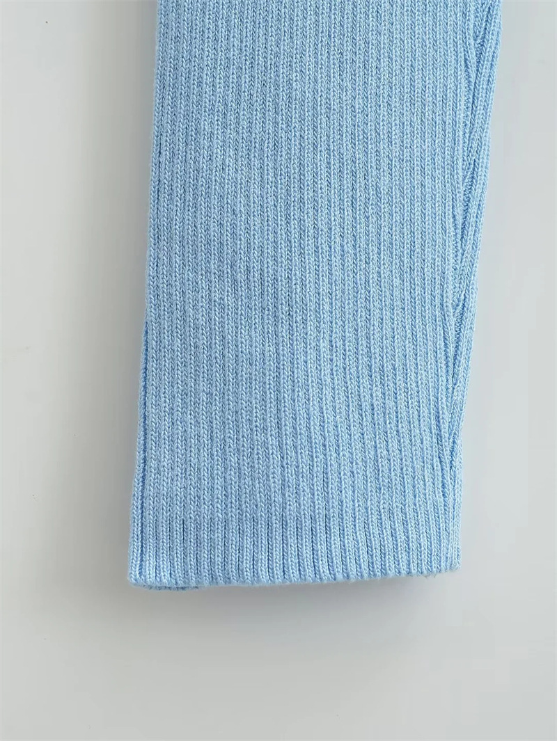 Ladies Business Slim Fit Solid Plunge Knit Sweater