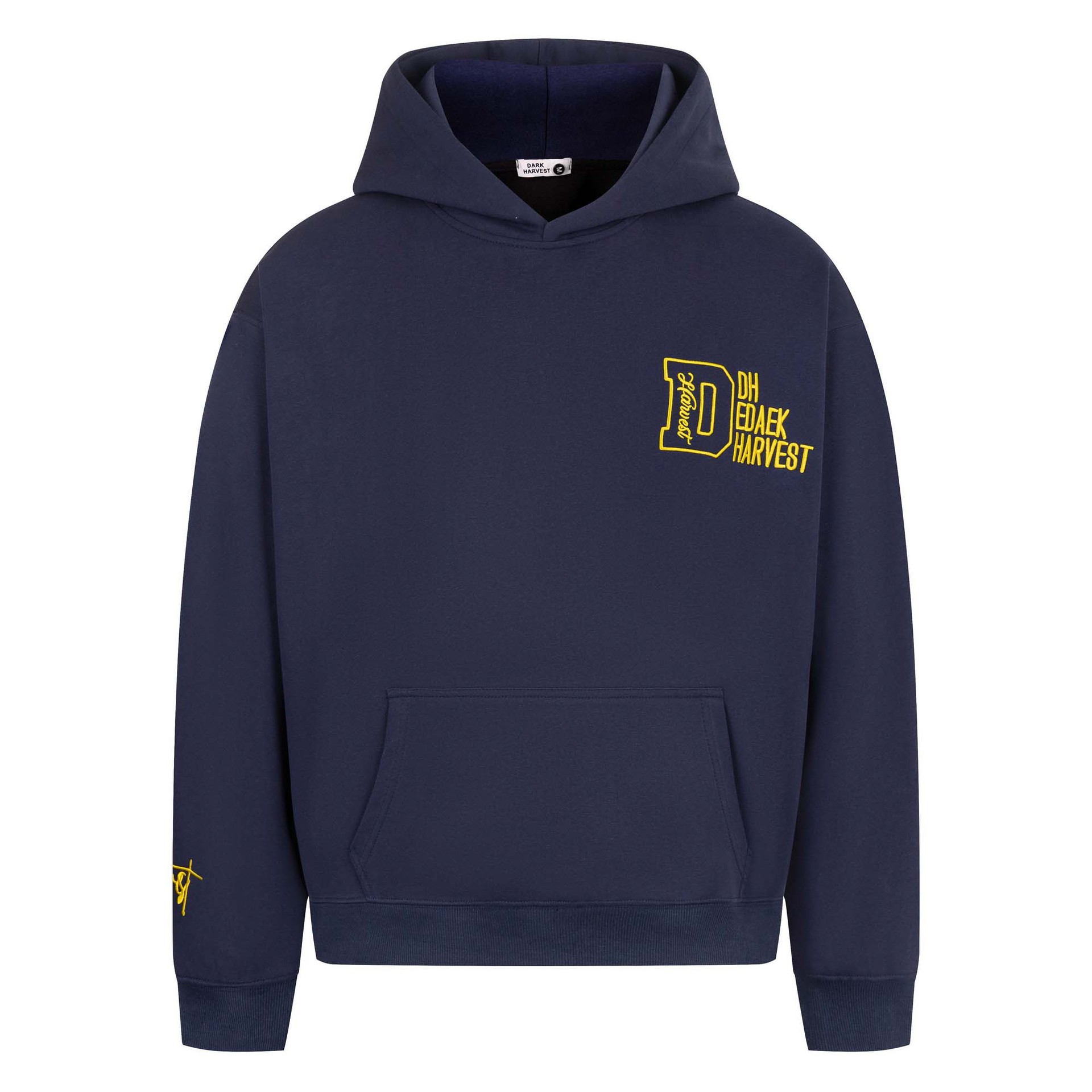 Streetwear Embroidered Initial Oversized Cotton Hoodie