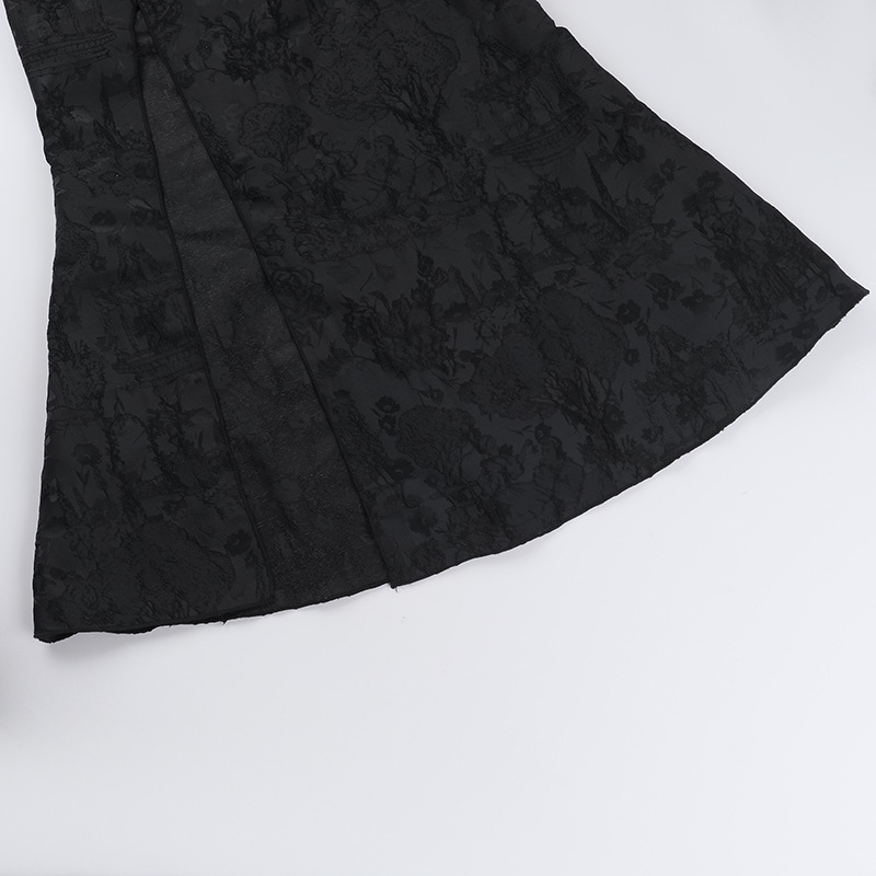 Sexy One-Shoulder Sleeveless Jacquard High Waist Polyester Cardigan