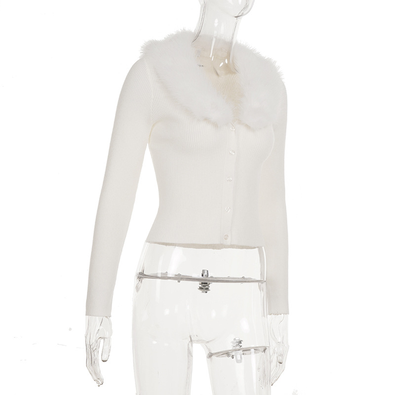 Polished Cropped Cardigan With Trimmed Neckline
