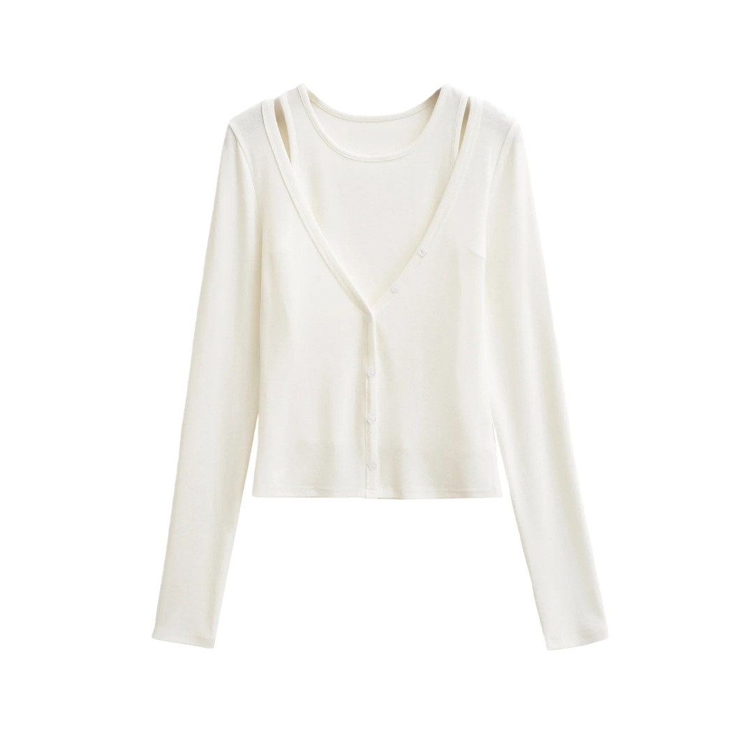 Vintage Cocoa Camisole and Cropped Cardigan Ensemble