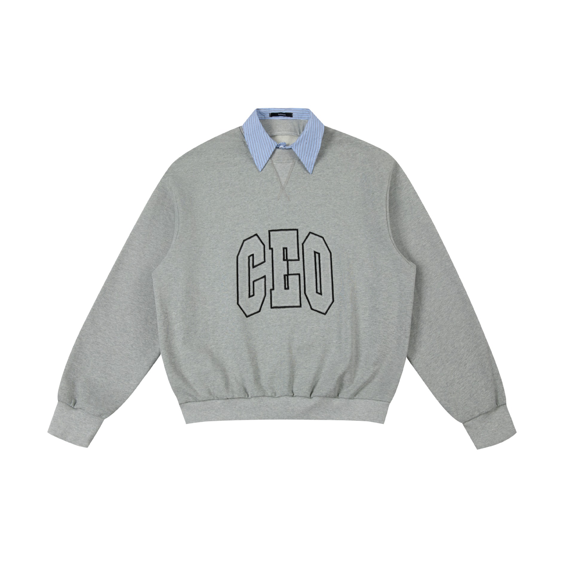 Oversized Button-Down Mock Layered Patchwork Hoodie