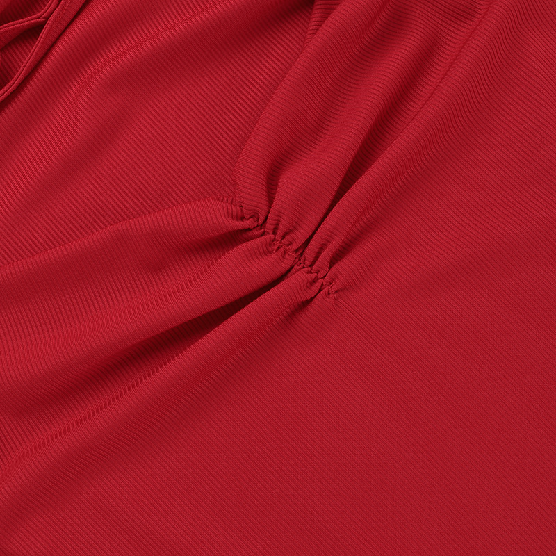 Round Neck Long Sleeve Open Back Polyester Dresses