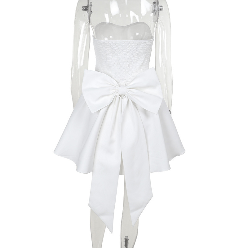 Polyester Sleeveless Tie Collarless Dress