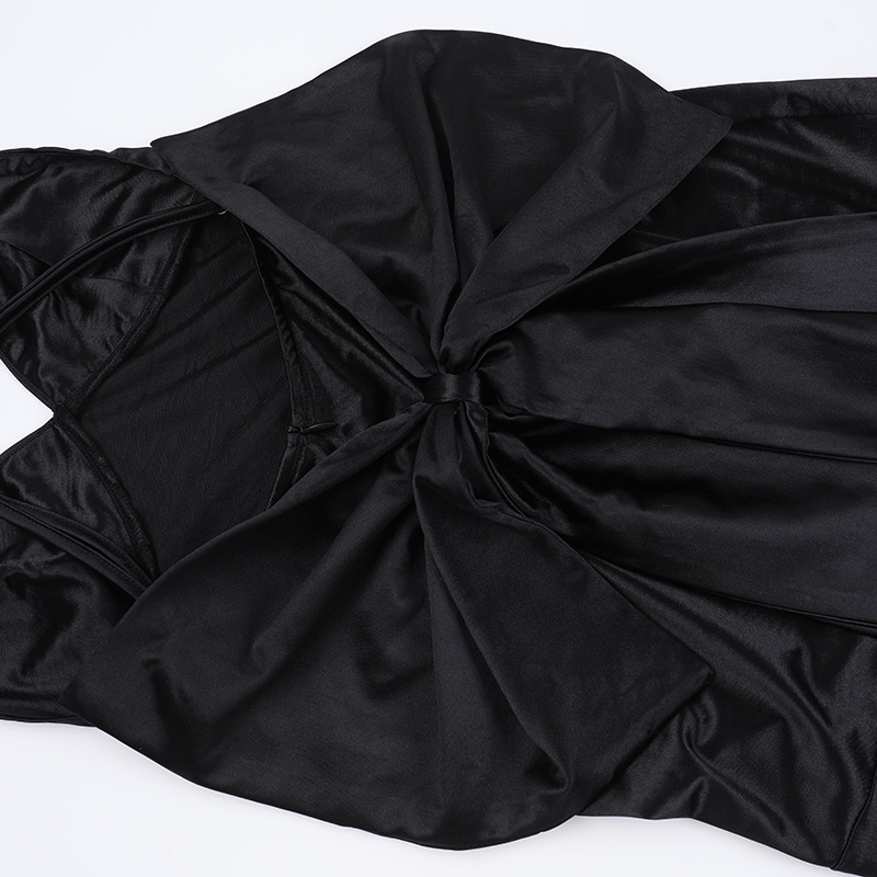 Spaghetti Strap V-Neck Ribbon Tie Dress