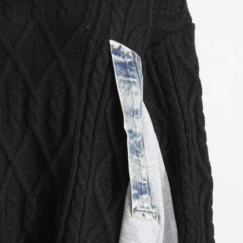 Ladies Oversized Cotton Collet Asymmetric Sweater
