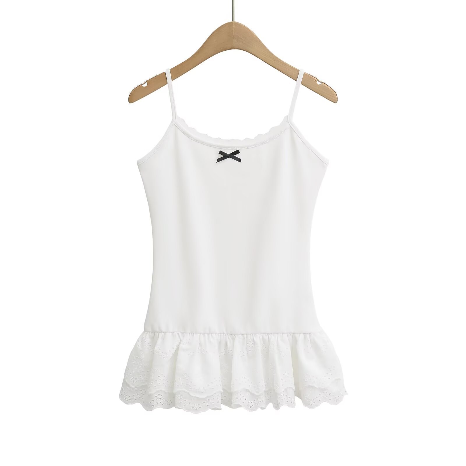 White Lace Hem Strapless Camisole for Women - Outerwear and Innerwear Bow Top