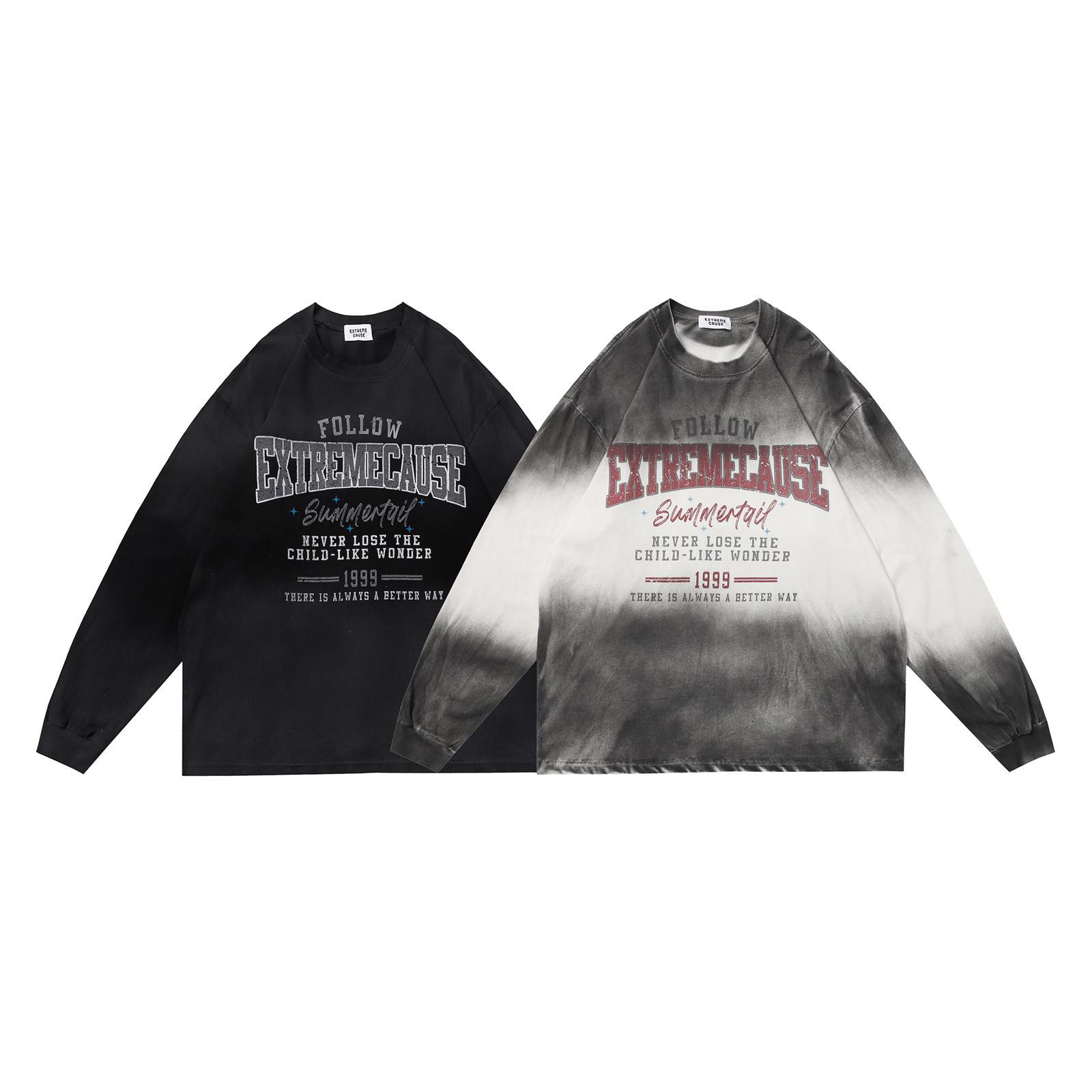 Retro Art Ombre Cotton Long Sleeve Bathrobe