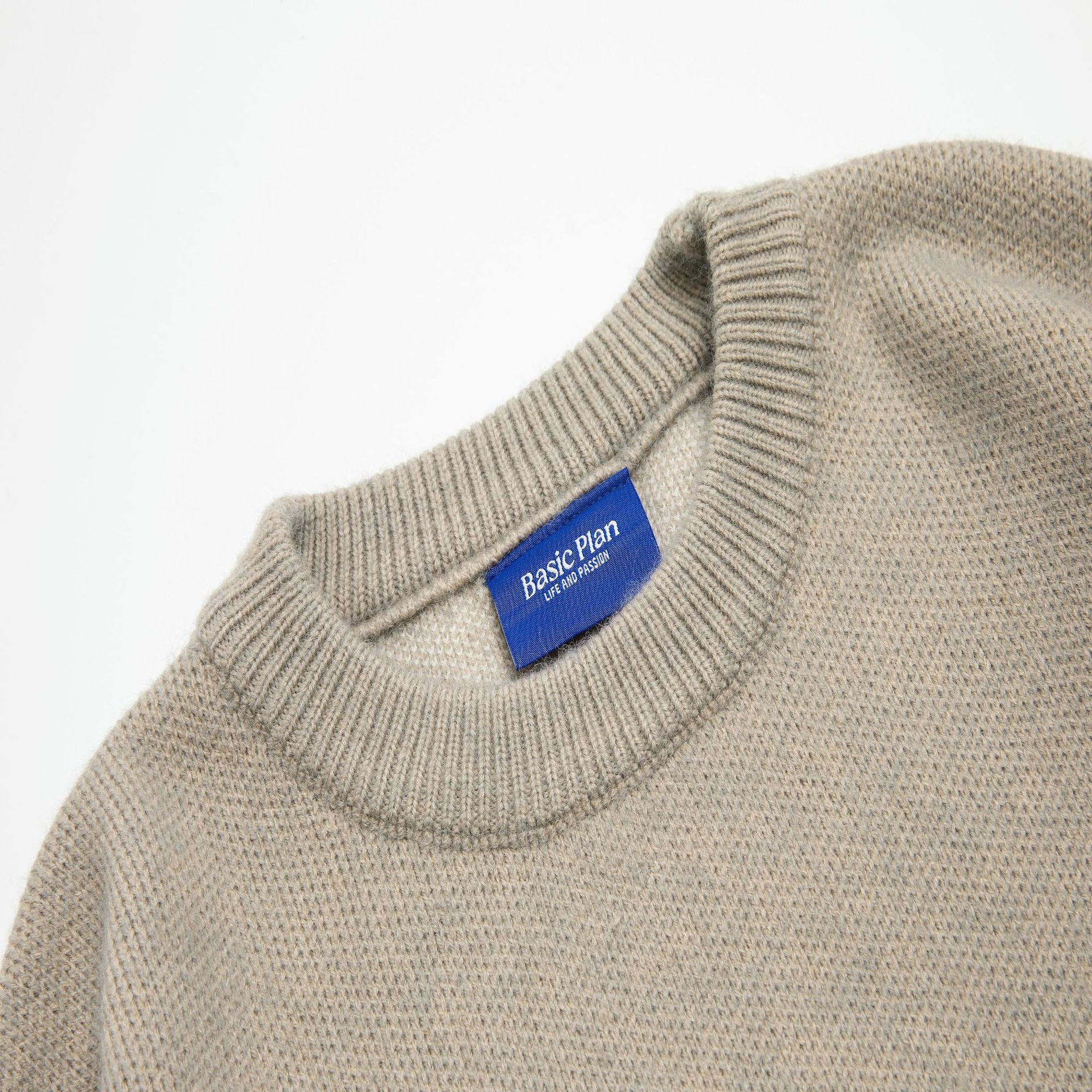 Japanese Workwear Two-Tone Oversized Long Sleeve Crew Sweater