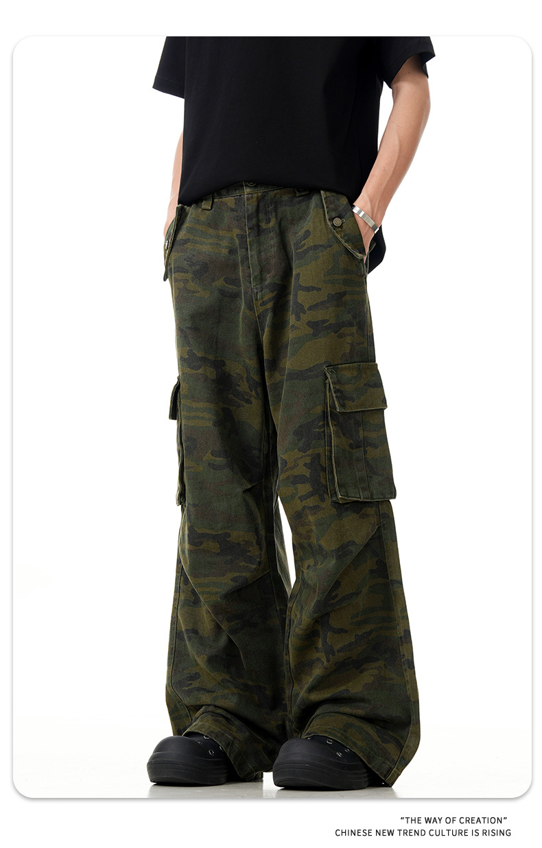 Streetwear Loose Fit with Multiple Pockets Slimming Straight Leg Wide-leg Long Pants