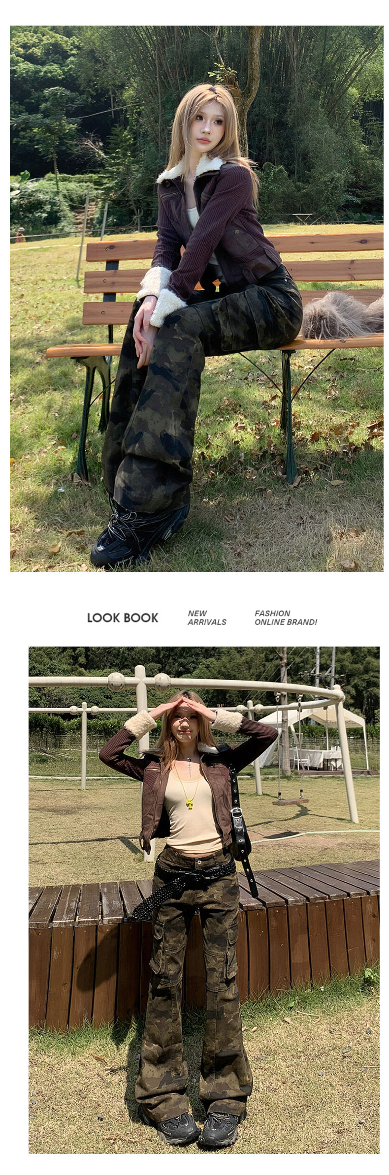 Women's Pants Camouflage Trousers Straight Leg Slim Flare Casual Pants for Women