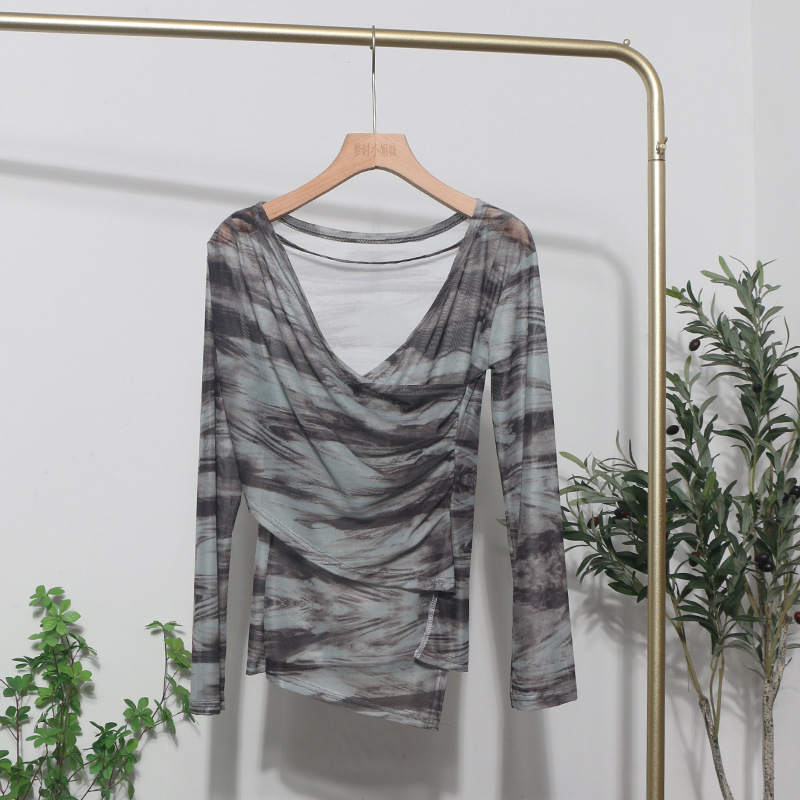 Desire Asymmetrical Long Single Sleeve Blouse