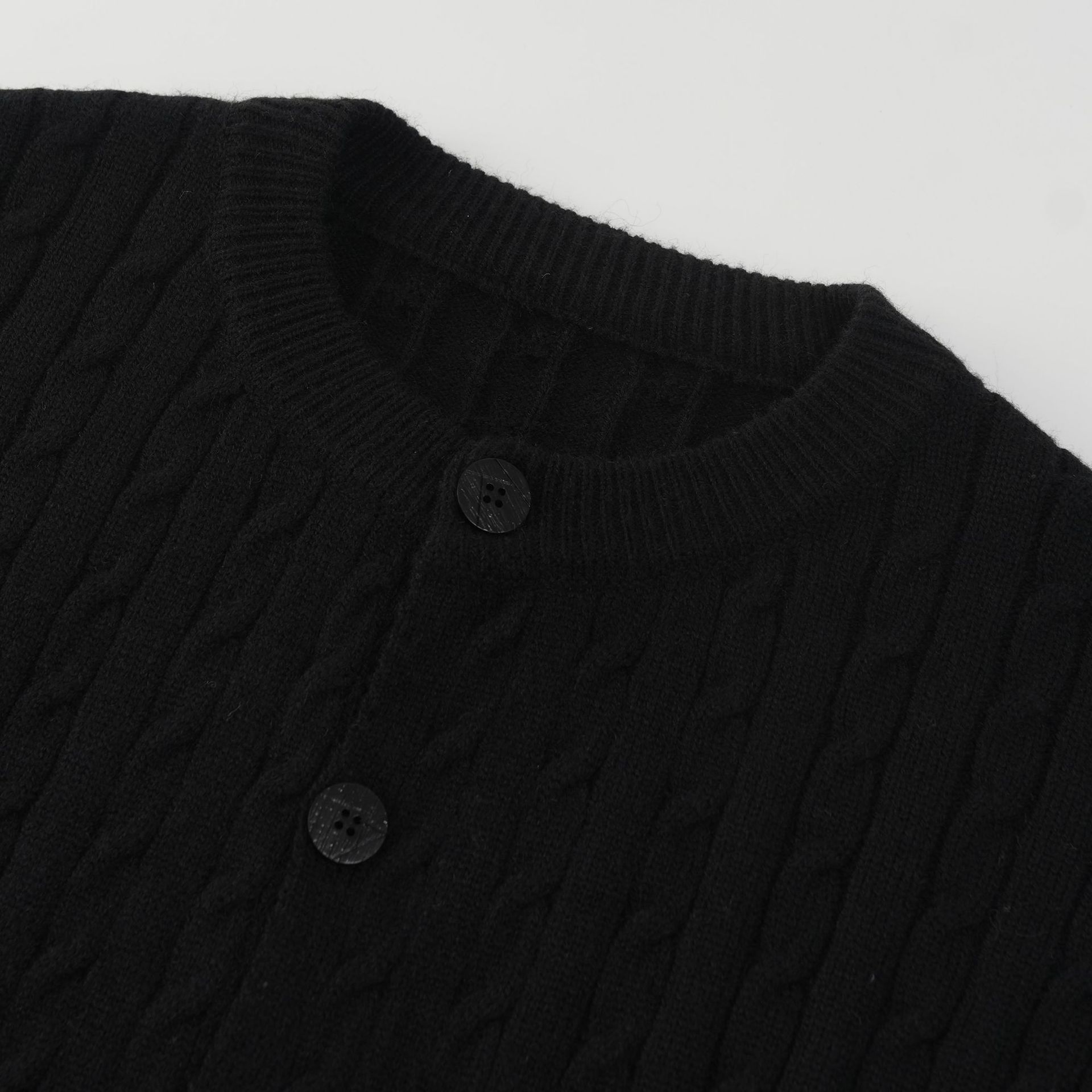 Relaxed Two-Tone Polyester Cardigan
