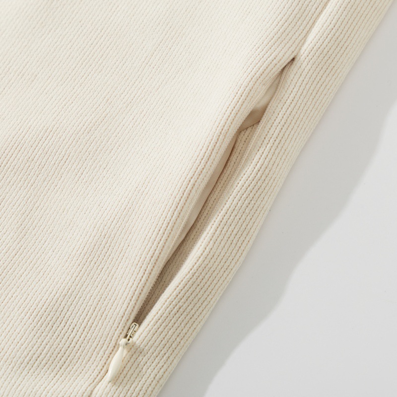 Cotton Letter Print Oversized Mock Neck Zipper Hoodie