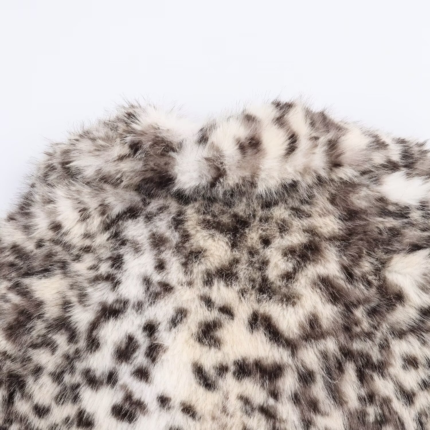 Animal print synthetic fur jacket