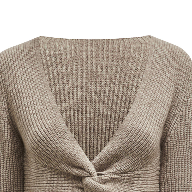 Long Sleeve Pointed Collar Sweater For Her
