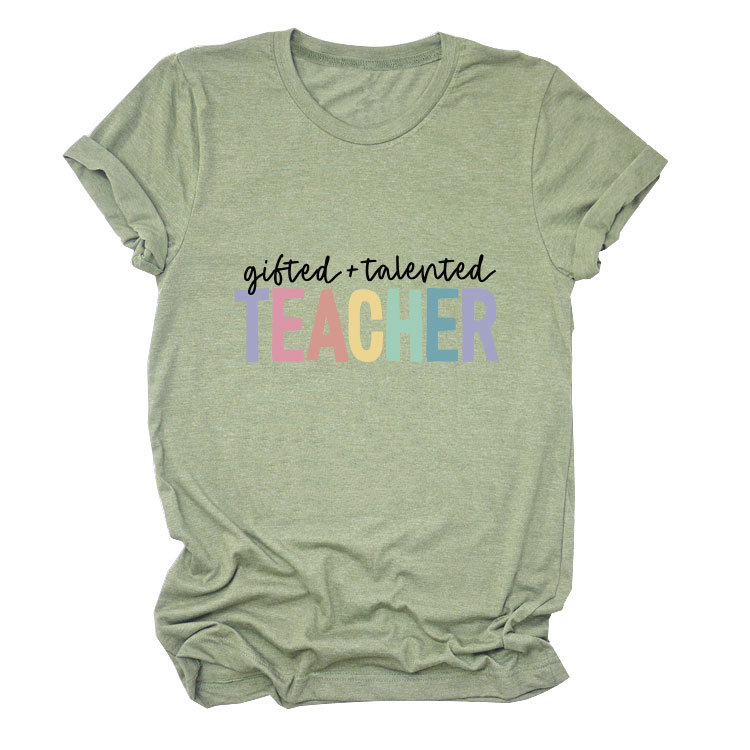 Ladies Geometric Print Crew Neck T-shirt