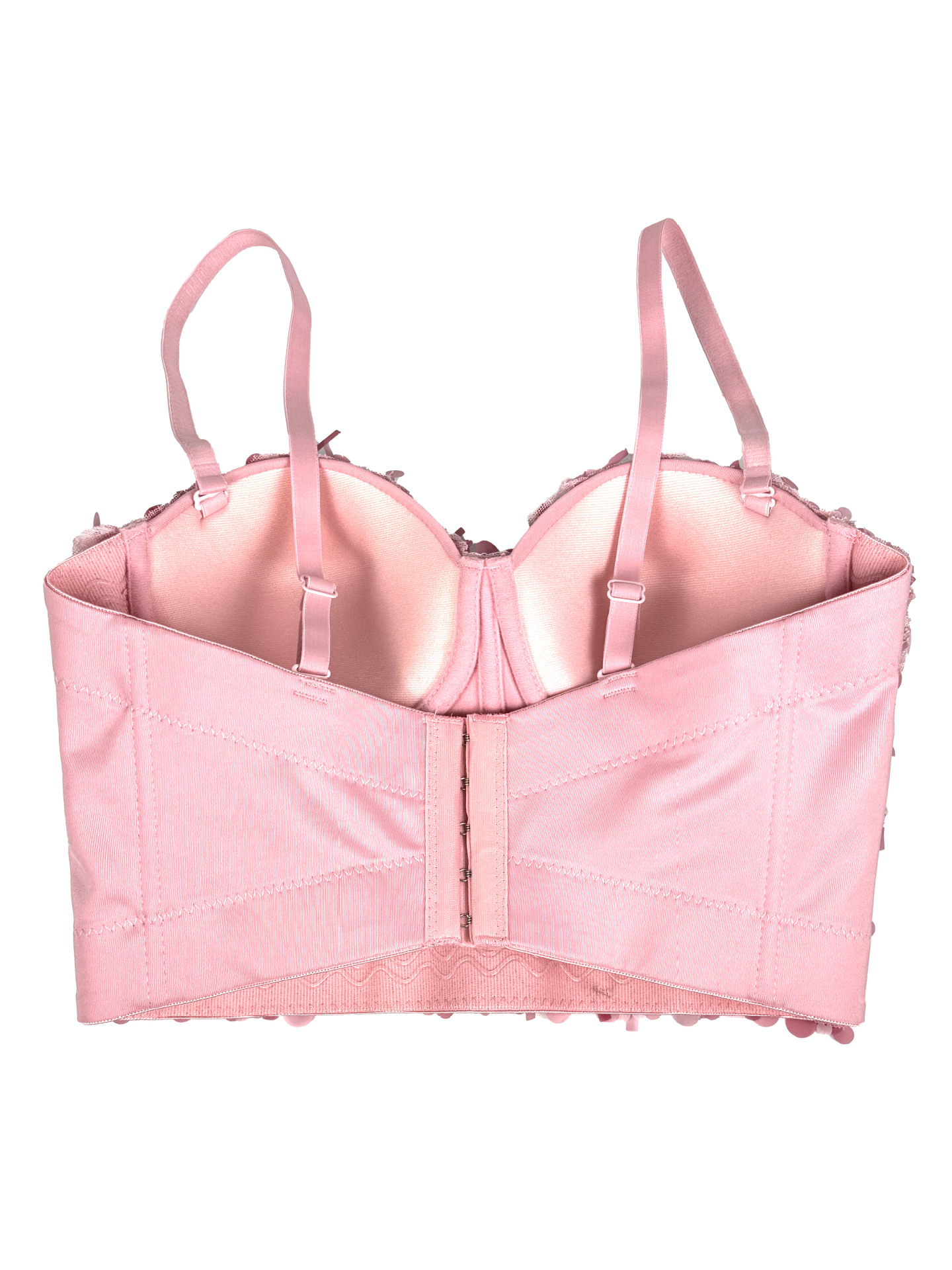 Shiny Sequin Strapless Top Heavy Work Sexy Outerwear Backless Body Shaping Boned Bra Party Performance