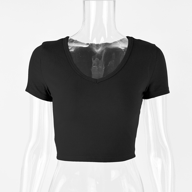 Sexy V-neck short sleeved top
