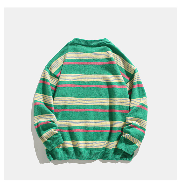 Loose Fit Japanese Workwear Color Block Sweater