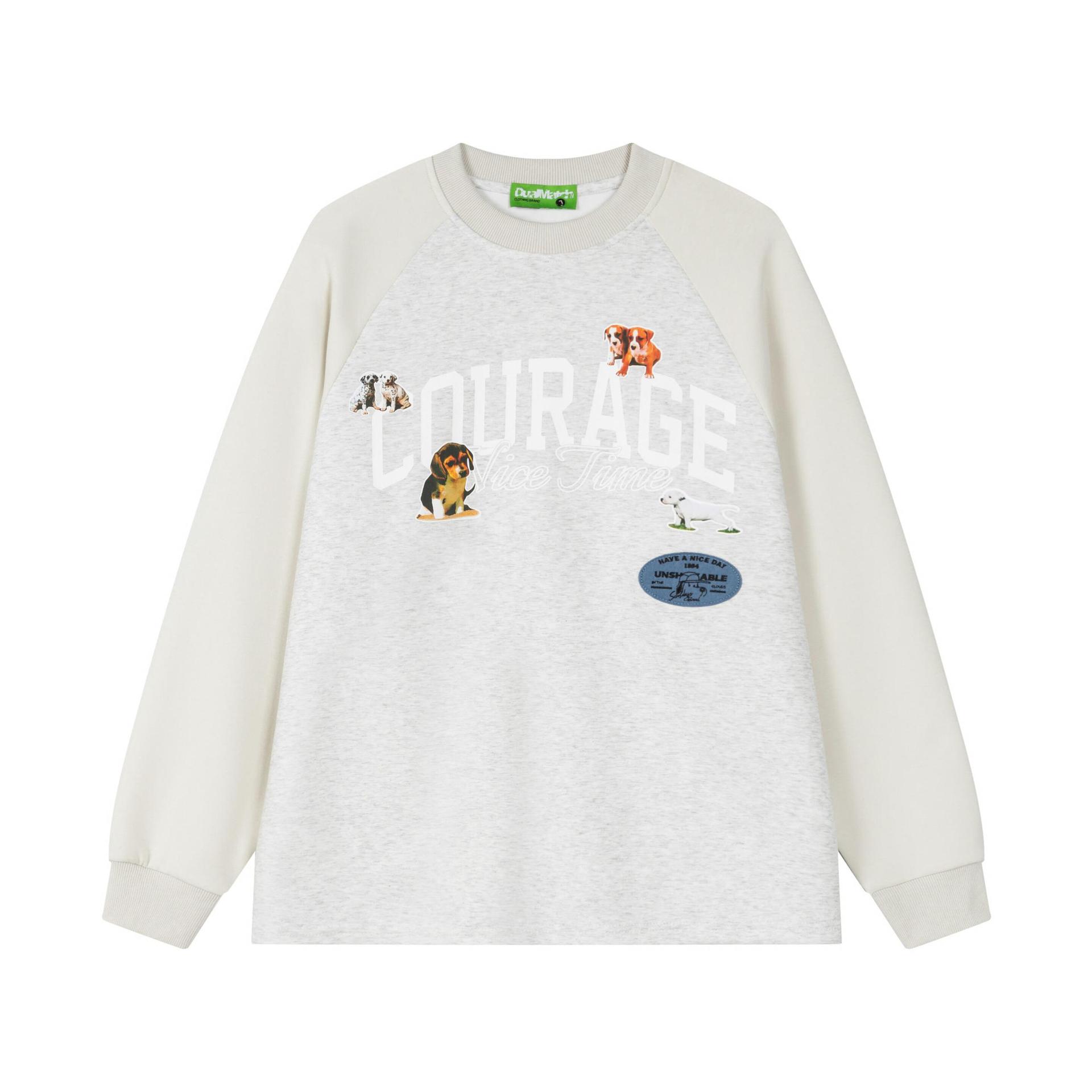 Cotton Dog Graphic Print Sweatshirt