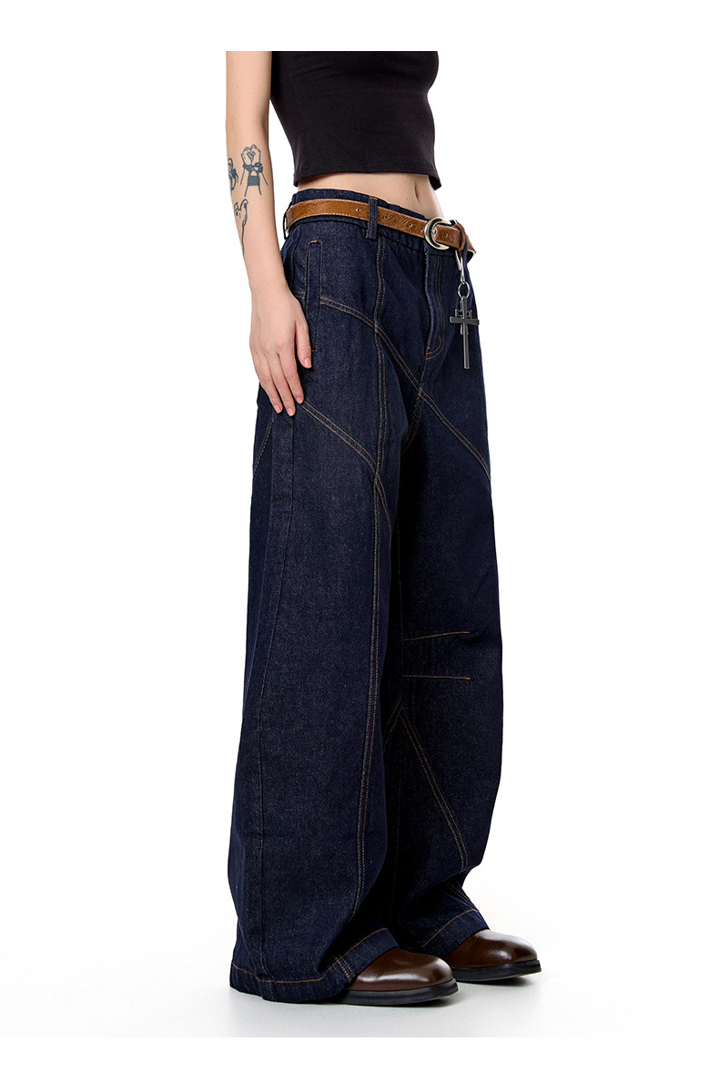 Jeans High-Waisted Commuter Loose Wide-Leg Long Pants Unisex