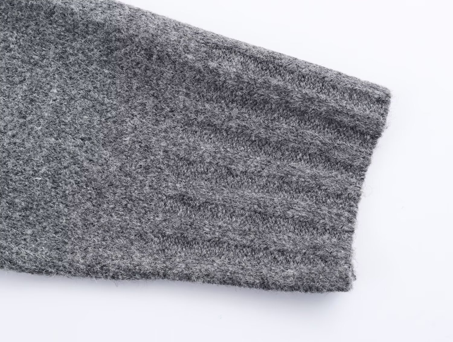 Ladies' Polyester Plain Rib Crew Sweater