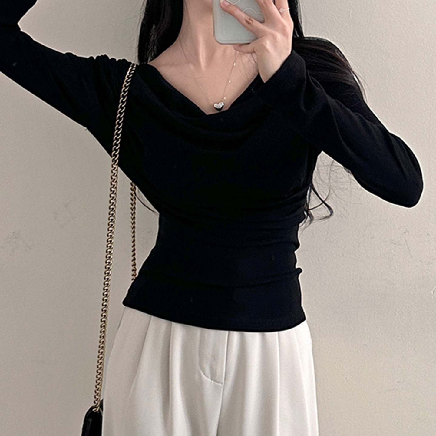 Bardot Bodycon Wrist-Length Neckband T-Shirt
