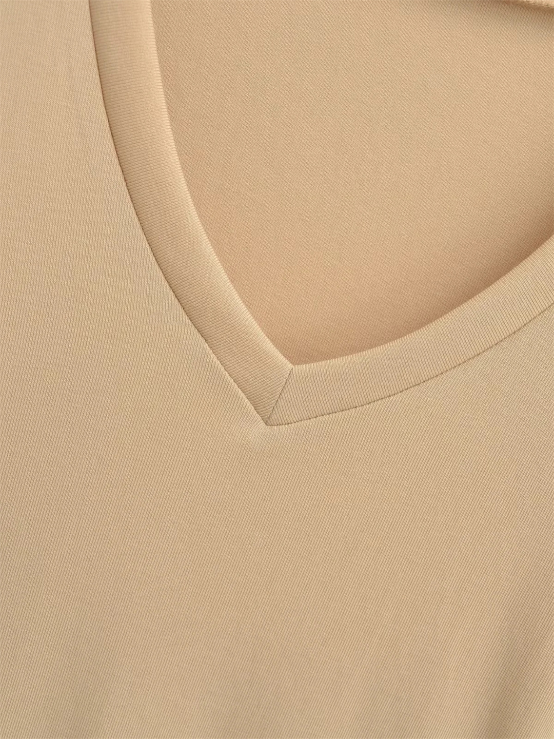 Plain Slim Fit Low Cut Wrist-Length Body Suit