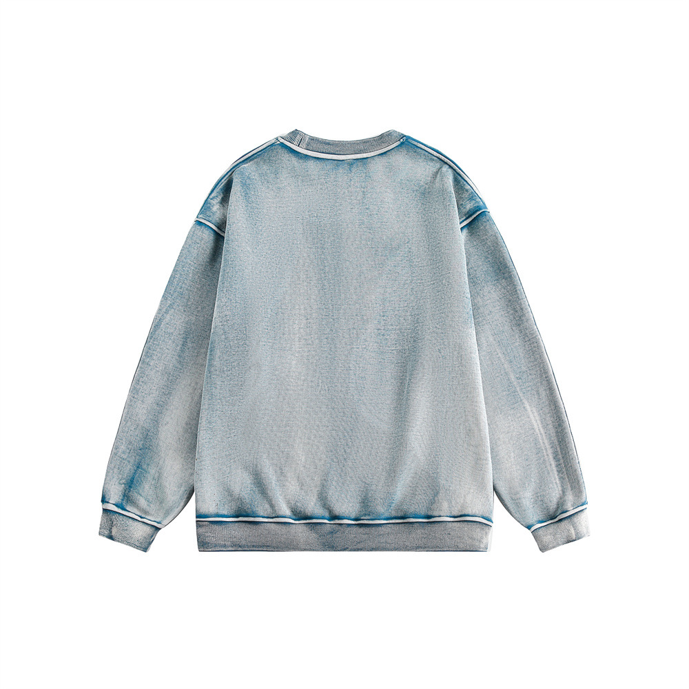 Vintage Embellished Graphic Oversized Long Sleeve Hoodie