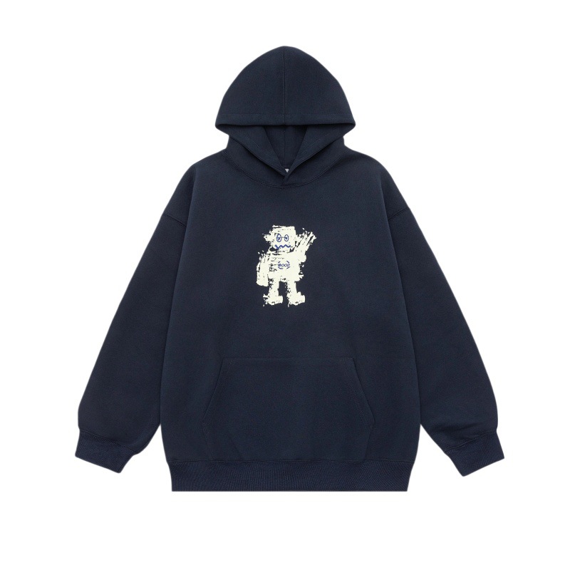 Gender Neutral Oversized Patterned Cotton-Blend Hoodie