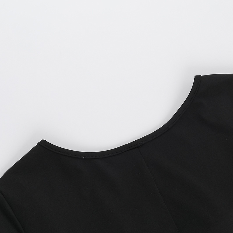 Tailored Square Neck Full Sleeve Polyester Dress