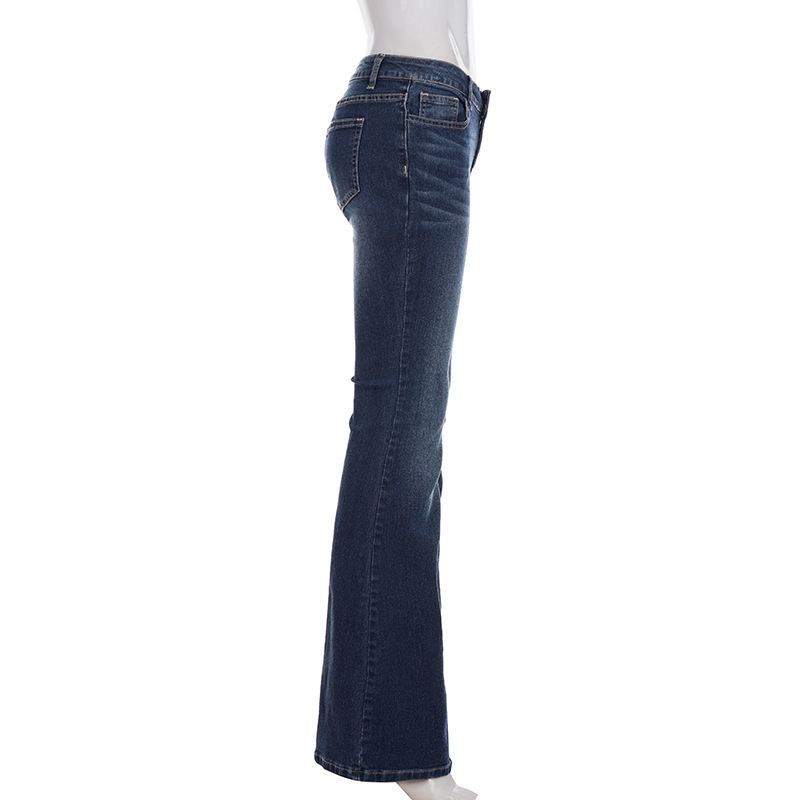 Retro Micro La Women's Low Waist Spicy Girl Slimming and Slimming Jeans