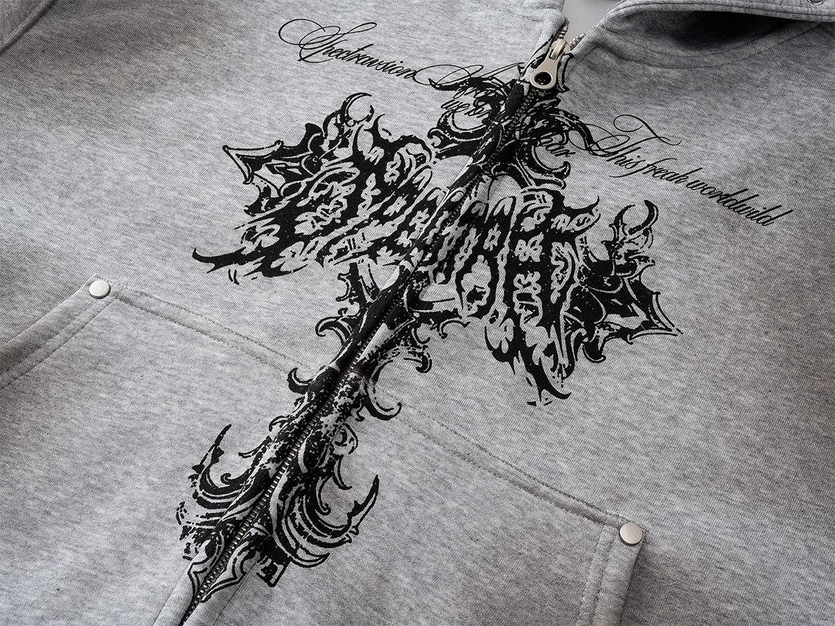 American Retro Distressed Icon Loose Hoodie