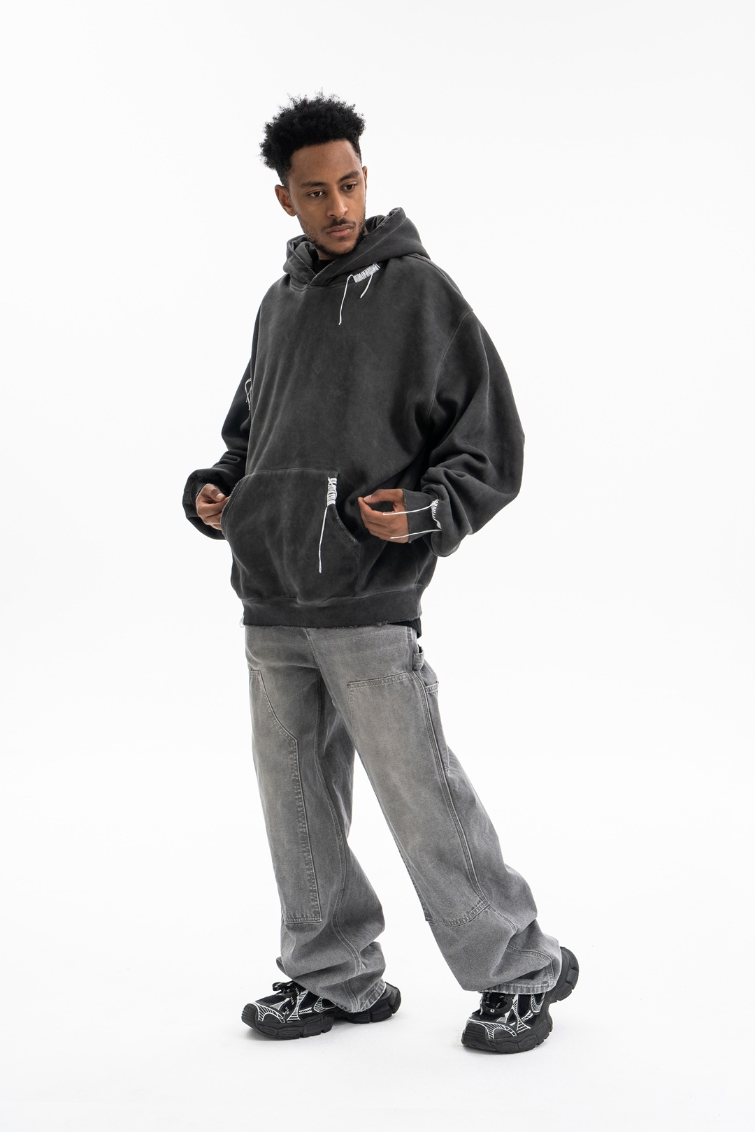 Chunky Vintage Plain Cotton Hoodie