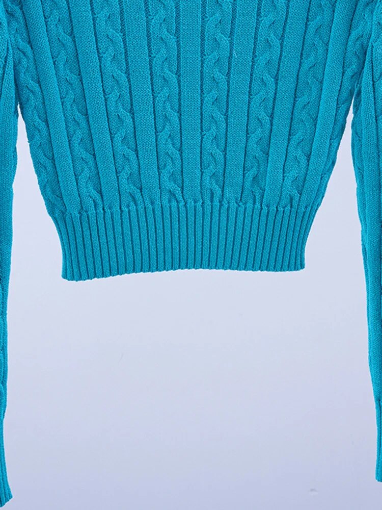 Ladies Geometric Print Crew Sweater