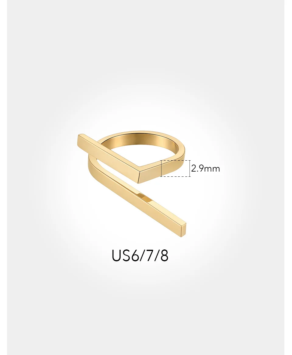 Futuristic Rings For Women Simple Gold Color Stainless Steel Ring Fashion Jewelry Birthday Christmas Gift