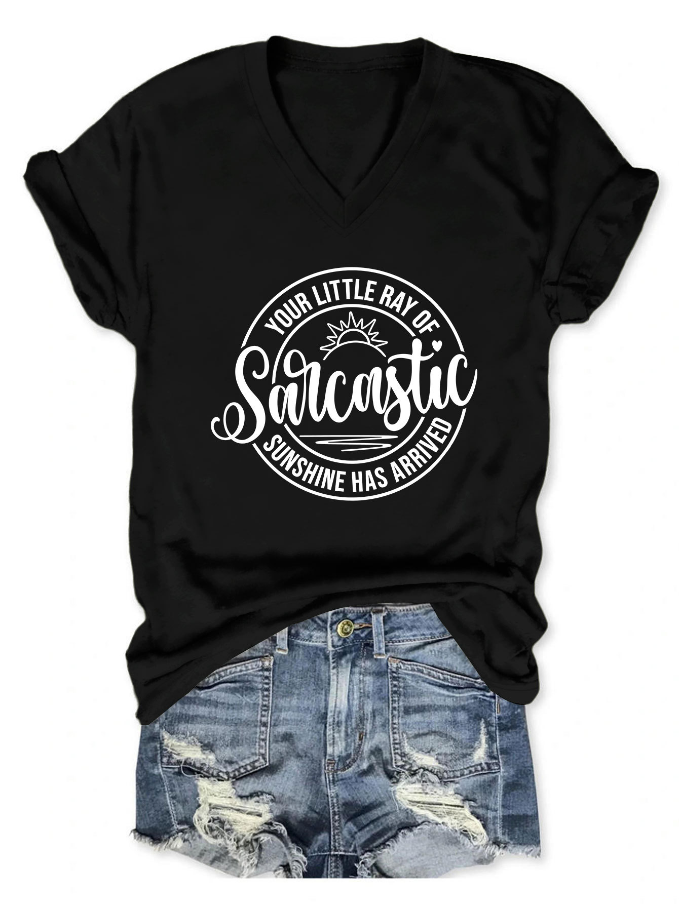 Sassy Geometric Print Round Neck T-Shirt
