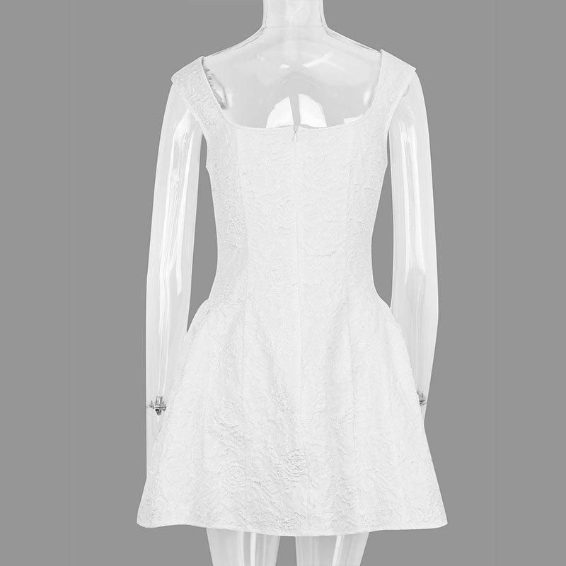 Polyester Sleeveless Tie Neck Bodycon Mini Dress