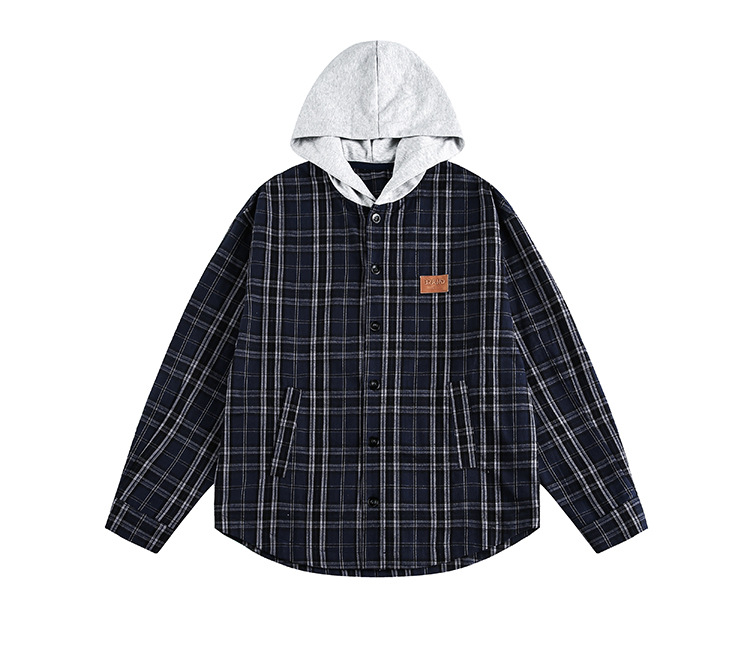 Loose Fit Checked Hood Shirt