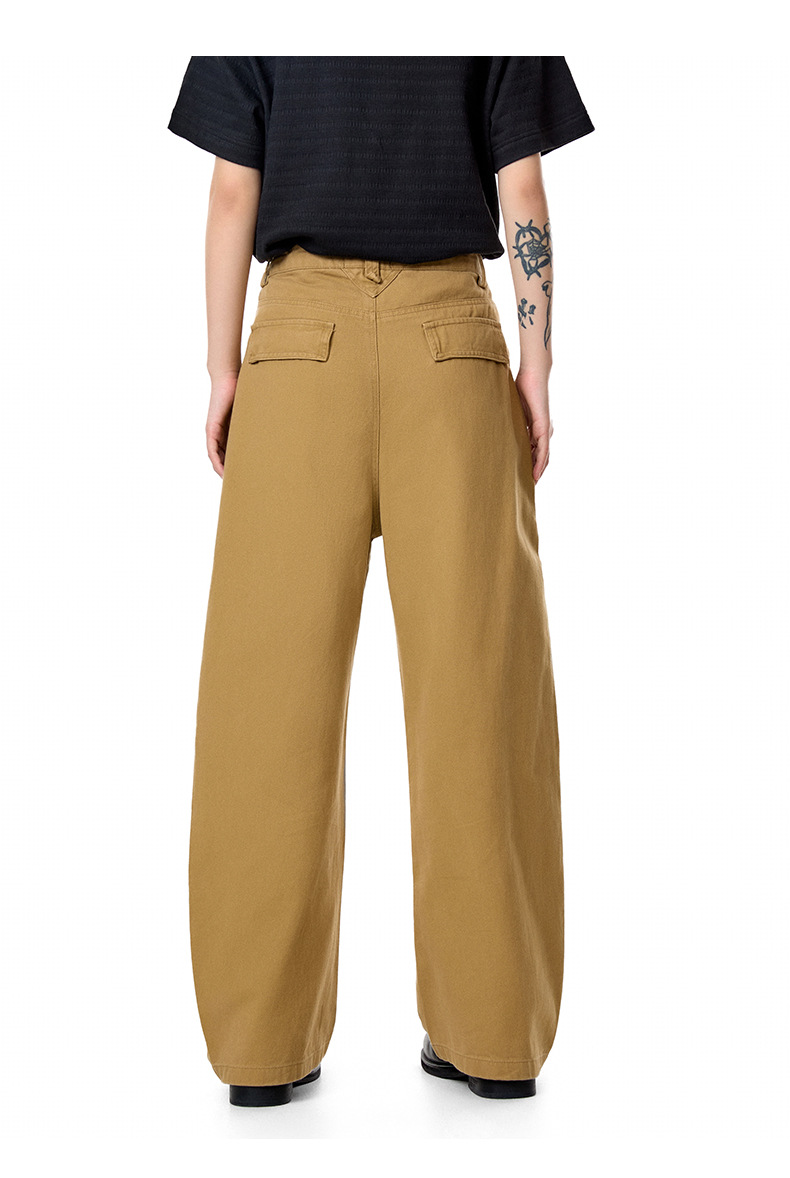Men's Double Waist Fake Two-Piece Casual Pants Straight Loose Long Pants